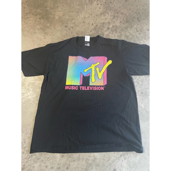 Port and Company Other - MTV Retro Neon Stripe Logo Graphic T-Shirt